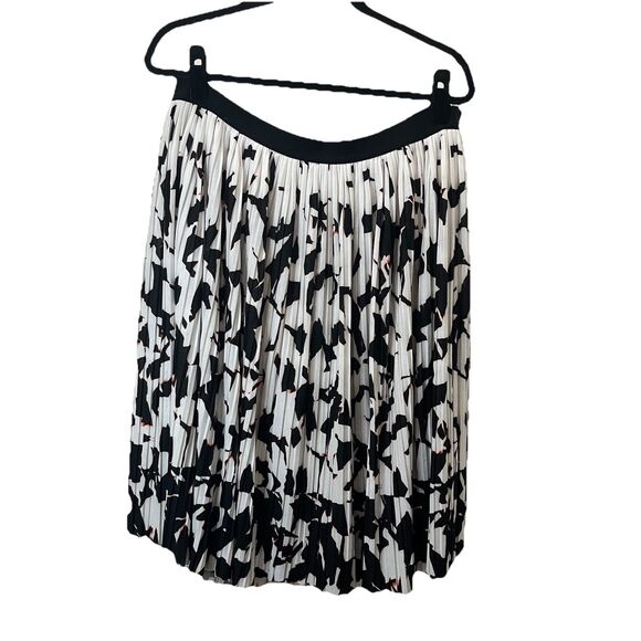 Apt. 9 Skirt Women Sz XL White Black Pleated Lined Animal Print Geometric Skirt - Picture 1 of 8